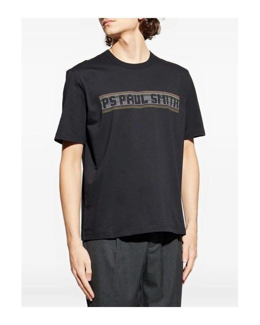 Paul Smith Black Ps Casual Fit Text T Shirt for men