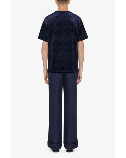 Givenchy Blue Velvet Regular Fit T Shirt for men