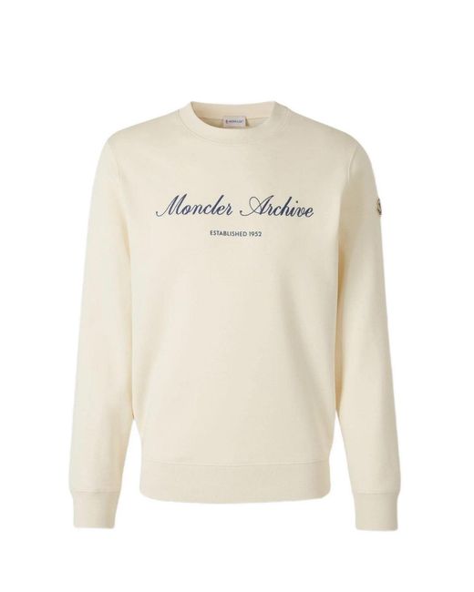Moncler Natural Archive Embroidered Logo Sweatshirt for men