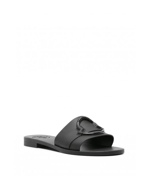 Moncler Black Mon Slides Shoes