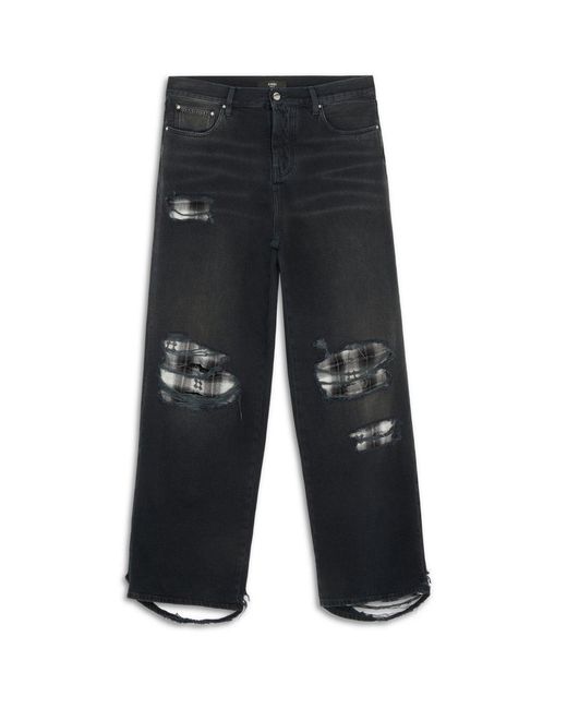 Amiri Black Flannel Repair BAGGY Jean for men