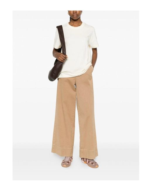 Moncler Natural Cotton Trim T Shirt