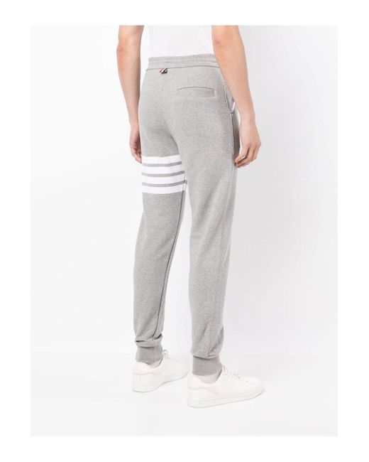 Thom Browne Gray Engineered 4-bar JOGGERS for men