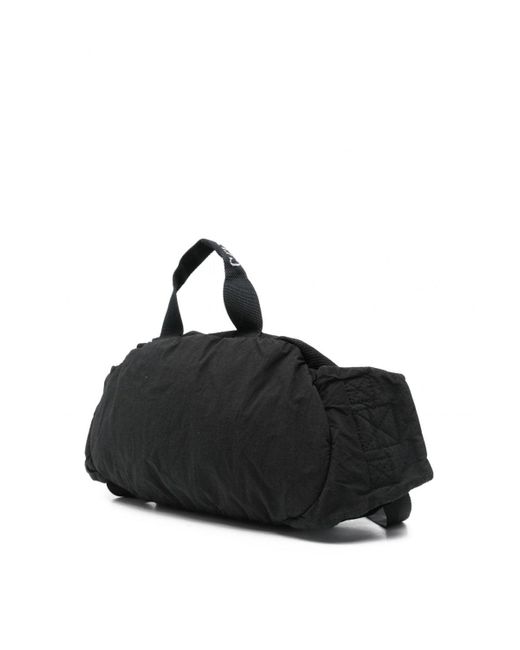 C P Company Black Logo Waist Bag for men