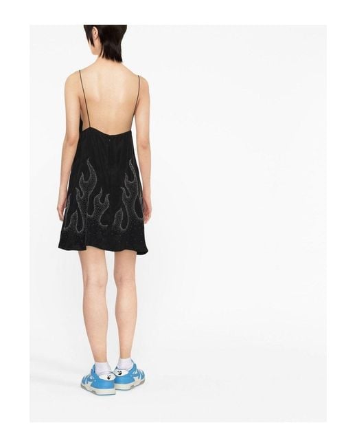 Palm Angels Black Women's Studded Burning Dress