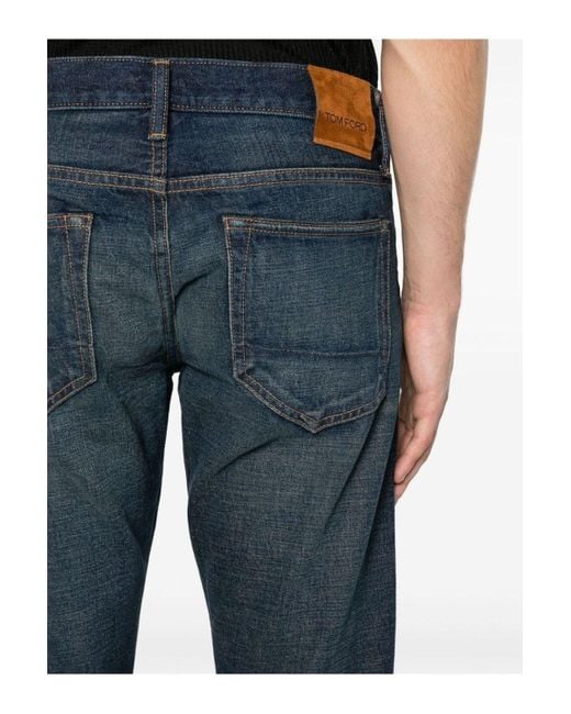 Tom Ford Blue Selvedge Slim Fit Jeans for men