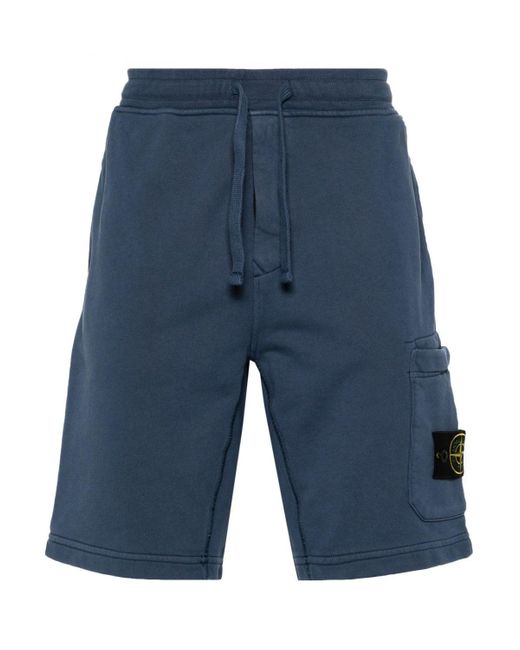 Stone Island Blue Classic Cotton Shorts for men