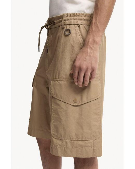 Moncler Natural Mid Length Cotton Shorts for men