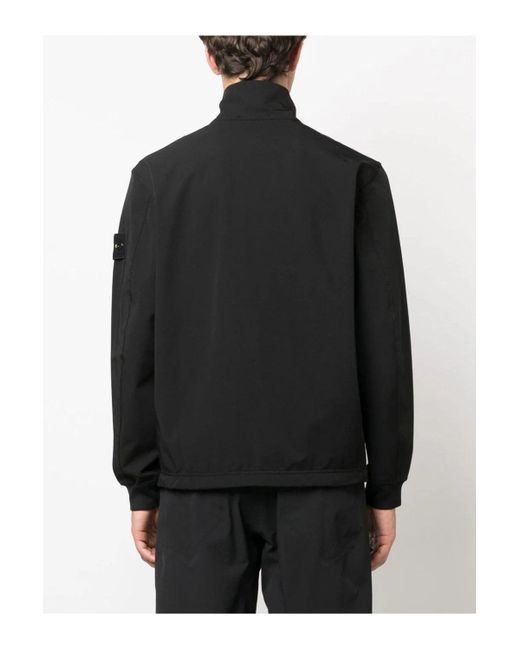 Stone Island Black Cotton Zip Sweatshirt for men
