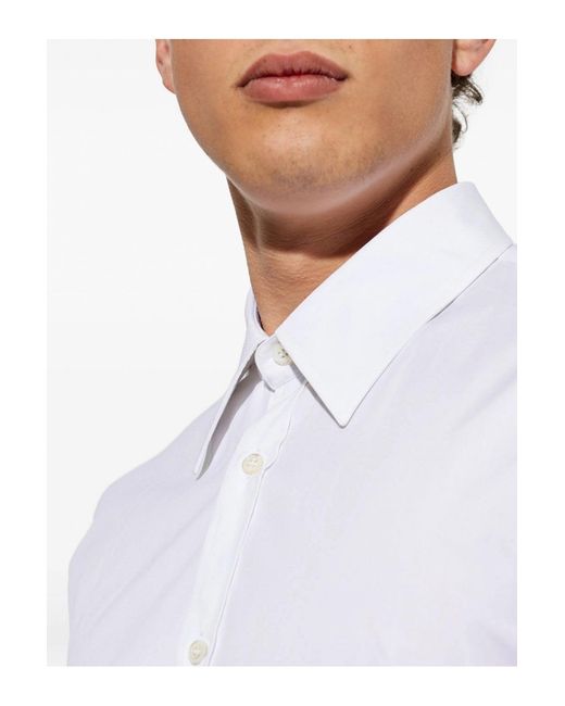 McQueen White Poplin Cotton Shirt for men