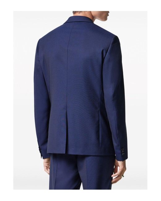 Versace Blue Wool Canvas Jacket for men