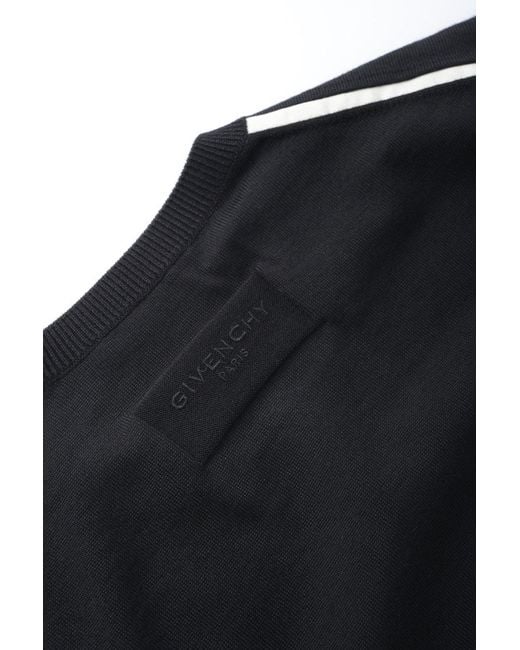 Givenchy Black Branded Wool Sweater for men