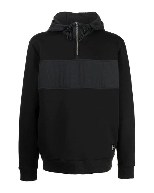 HUGO Black Doregano Hooded Top for men