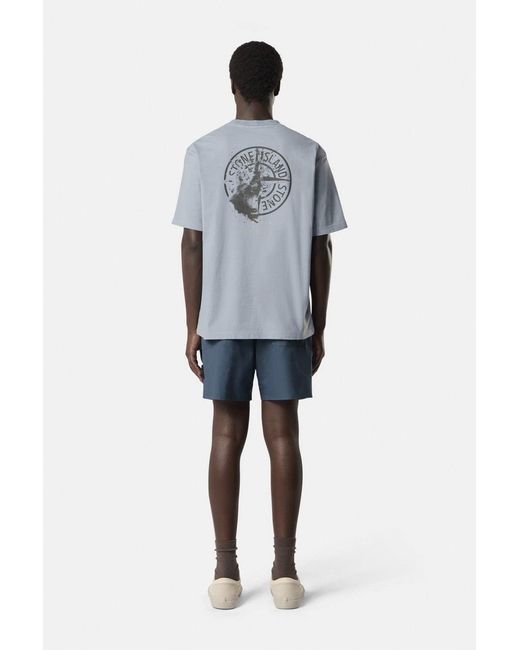 Stone Island Blue Branded 2100001 T Shirt for men