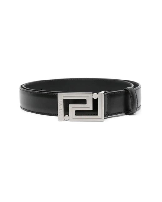 Versace Black Greca Leather Belt for men