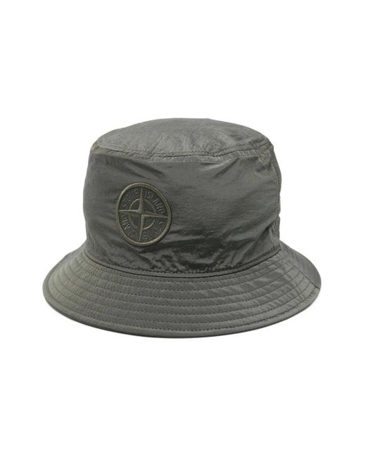 Stone Island Gray Nylon Metal S0076 Bucket Hat for men