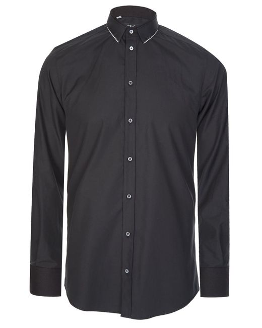 Dolce & Gabbana Cotton Stretch Shirt Black for Men - Lyst