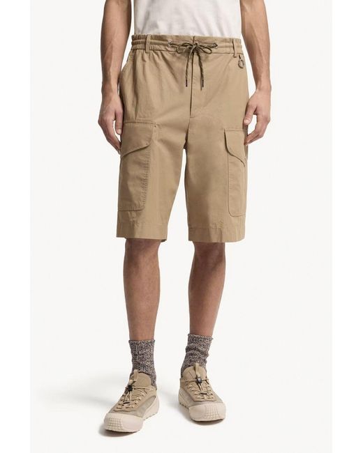 Moncler Natural Mid Length Cotton Shorts for men