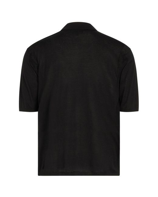 Emporio Armani Black Knitted Zip Polo for men