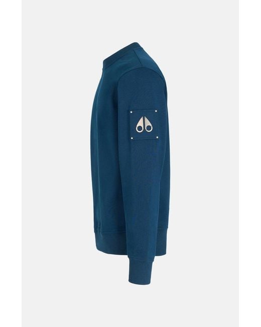 Moose Knuckles Blue Hartsfield Crew Sweatshirt for men