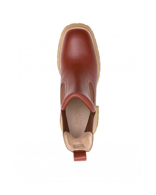 Moncler Brown Gigi 70mm Leather Chelsea Boots