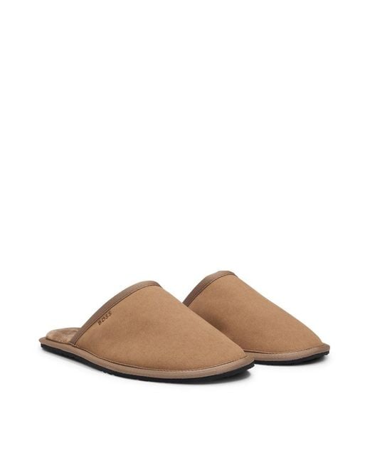 Boss Brown Mule Slippers for men