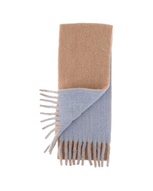 AMI White Bicolor Double Face Scarf