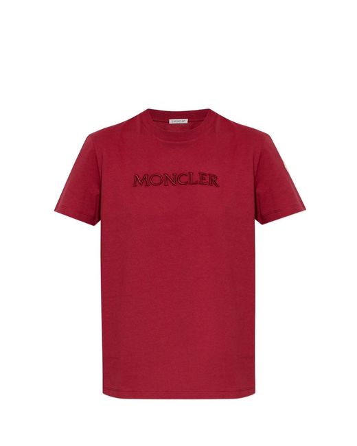 Moncler Red Branded T Shirt