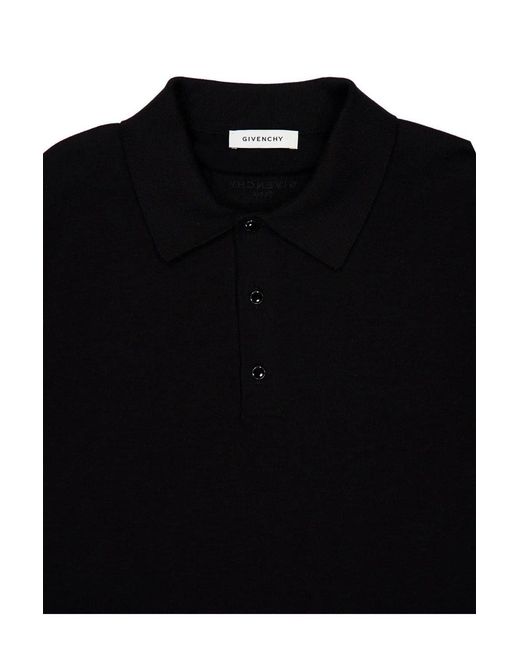 Givenchy Black Knitted Polo Shirt for men