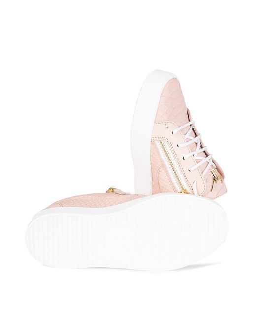 Giuseppe Zanotti Guiseppe Zanotti Mock Croc Pink Sneakers