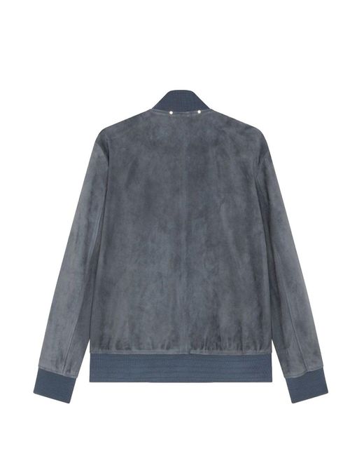 Paul Smith Blue Suede Bomber Jacket for men