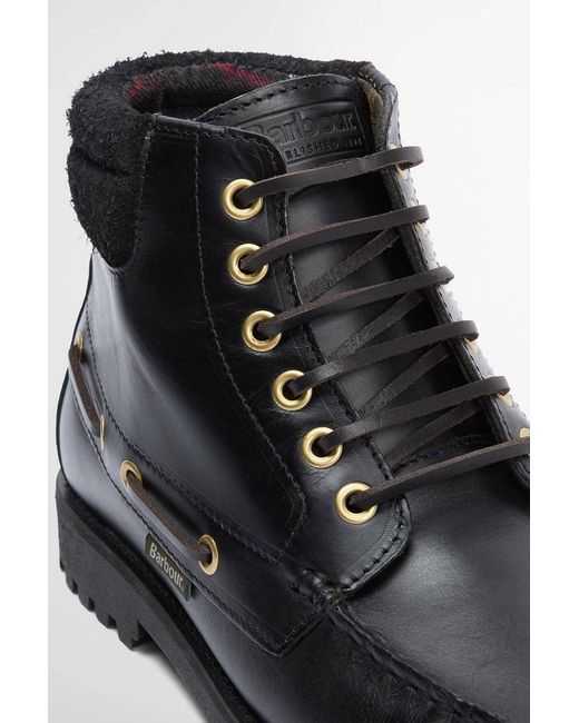 Barbour Black Tiller Moccasin Boot for men