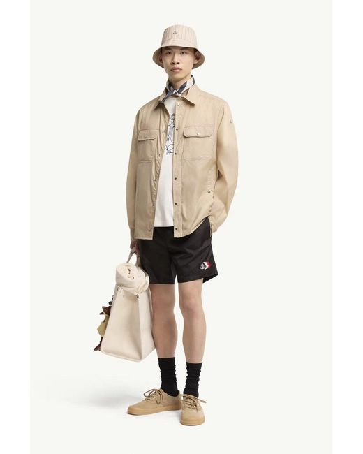 Moncler White Archive Logo Swimshorts for men