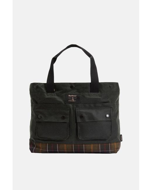Barbour Black Field Wax Tote Bag