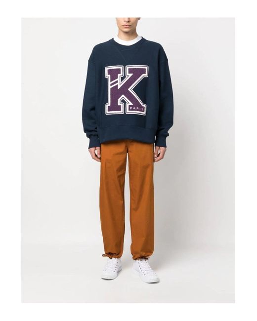 KENZO Blue College Exagerated Sweat for men