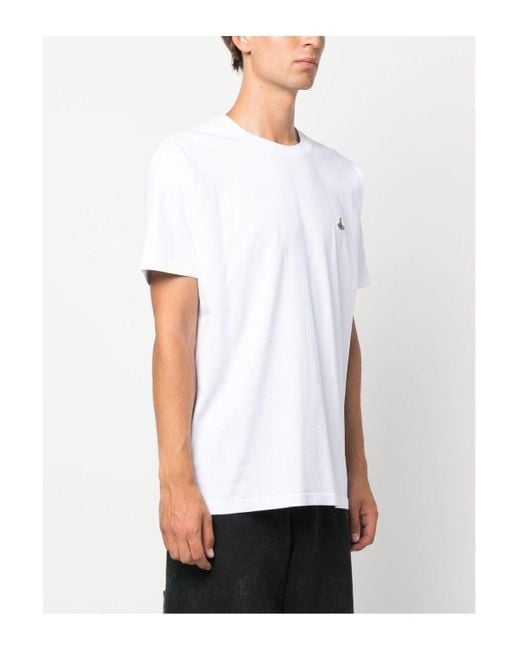 Vivienne Westwood White Classic Cotton Orb T-shirt for men