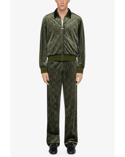Givenchy Green Monogram Velvet Jacket for men