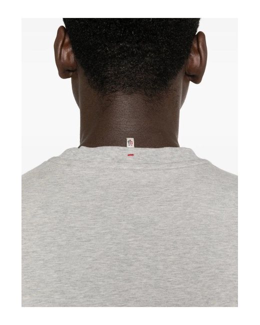 Moncler Gray Text Branding T Shirt for men