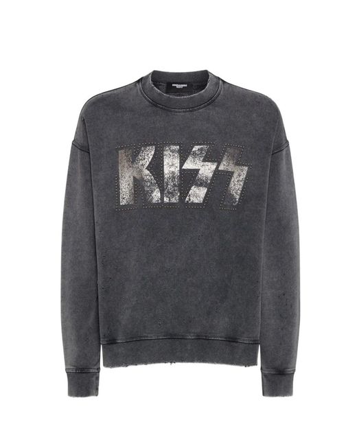 DSquared² Gray Kiss Sweatshirt for men