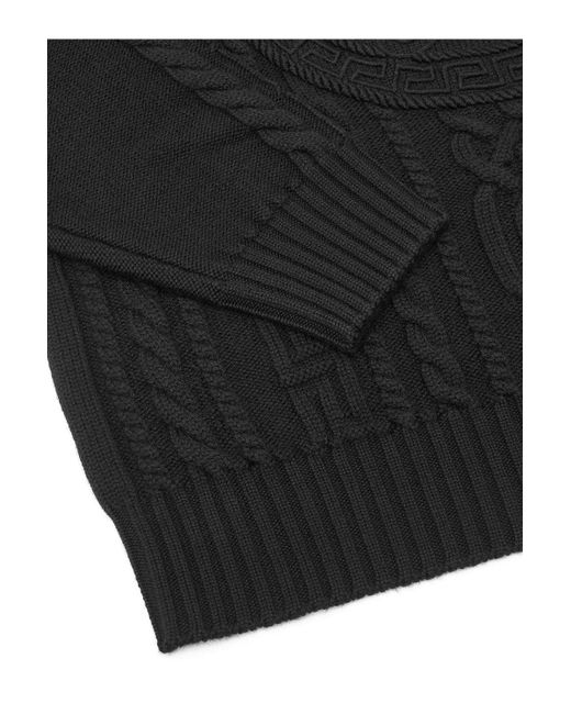 Versace Black Medusa Embroidery Sweater for men