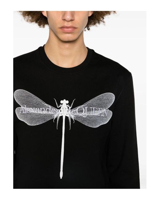 Alexander McQueen Black Dragonfly Sweatshirt for men