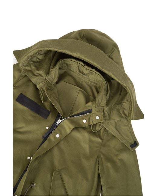 Givenchy Green Embd Back Parka Khaki for men