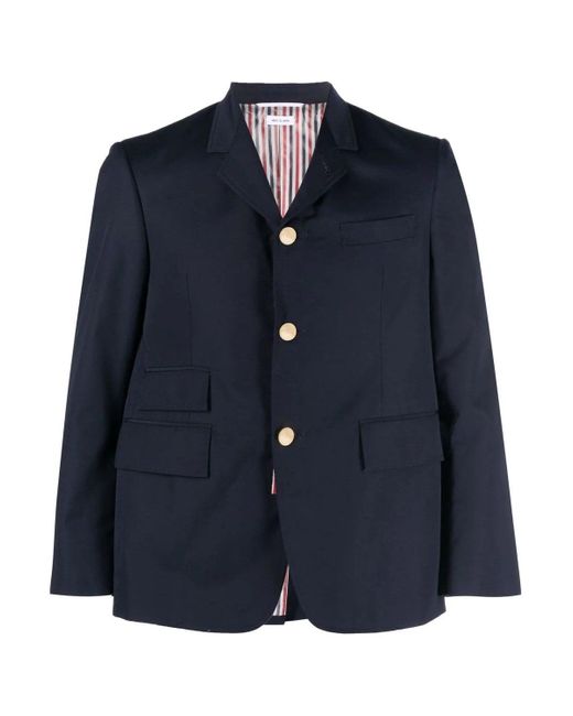 Thom Browne Blue Fit 5 Rwb Placket Jacket for men