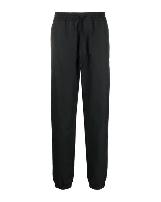 Moncler Black Cotton Tapered Trousers for men