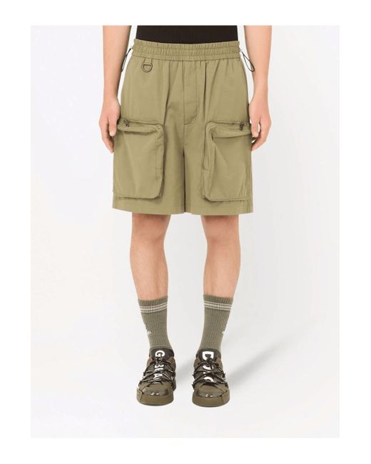 Dolce & Gabbana Green Patch Pocket Shorts for men