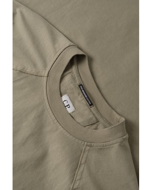 C P Company Green 30/2 Heavy Cotton Lens T Shirt for men