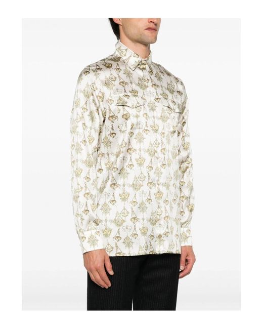 Givenchy Natural Printed Silk Shirt for men