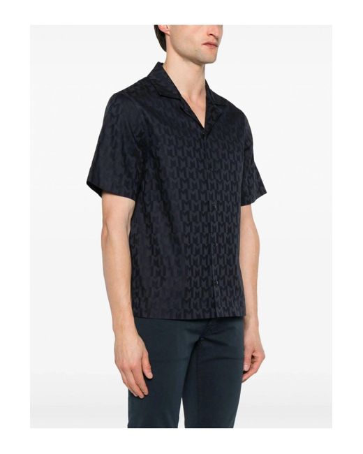 Moncler Blue Monogram Shirt for men