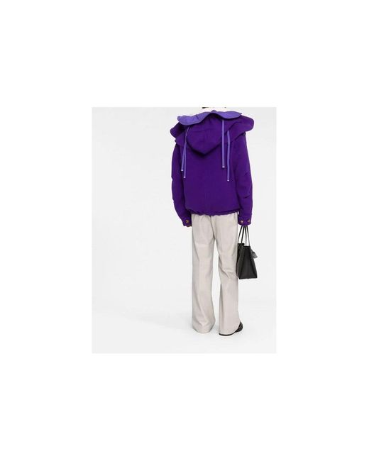 Off-White c/o Virgil Abloh Purple Wool Hooded Parka