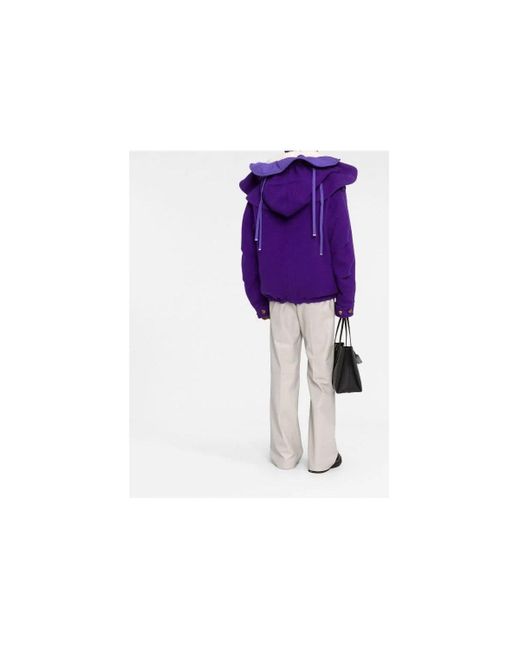Off-White c/o Virgil Abloh Purple Wool Hooded Parka